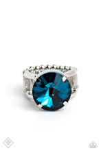 Load image into Gallery viewer, Pronged Powerhouse Blue Ring - Paparazzi Accessories