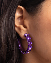 Load image into Gallery viewer, Fashionable Flower Crown Purple Earrings - Paparazzi Accessories