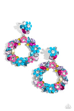 Load image into Gallery viewer, Wreathed in Wildflowers Blue Earrings - Paparazzi Accessories
