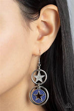 Load image into Gallery viewer, Liberty and Sparkle For All Blue Earrings - Paparazzi Accessories
