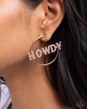Load image into Gallery viewer, Howdy Hoedown Gold Hoop Earrings - Paparazzi Accessories