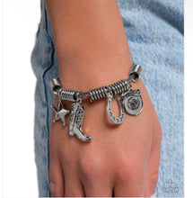 Load image into Gallery viewer, New Sheriff in Town Silver Bracelet - Paparazzi Accessories