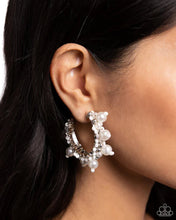 Load image into Gallery viewer, Elite Expense White Hoop Earrings - Paparazzi Accessories