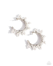 Load image into Gallery viewer, Elite Expense White Hoop Earrings - Paparazzi Accessories