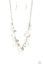 Load image into Gallery viewer, Scratched Shimmer White Necklace - Paparazzi Accessories