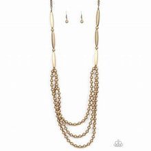 Load image into Gallery viewer, Beaded Beacon Brass Necklace - Paparazzi Accessories