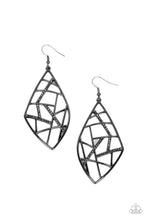 Load image into Gallery viewer, Geo Grid Black Earrings - Paparazzi Accessories