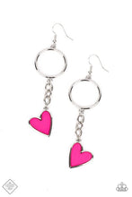 Load image into Gallery viewer, Don’t Miss a HEARTBEAT Pink Earrings - Paparazzi Accessories