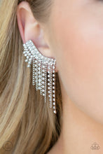 Load image into Gallery viewer, Thunderstruck Sparkle White Earrings - Paparazzi Accessories