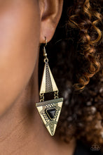 Load image into Gallery viewer, El Paso Edge Brass Earrings Paparazzi
