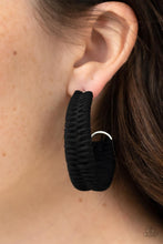 Load image into Gallery viewer, Rural Guru Black Hoop Earrings - Paparazzi Accessories