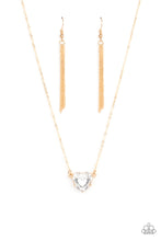 Load image into Gallery viewer, She Works HEART For The Money Gold Necklace - Paparazzi Accessories