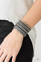 Load image into Gallery viewer, Rhinestone Rumble Black Bracelet - Paparazzi Accessories