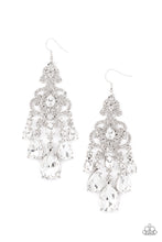 Load image into Gallery viewer, Queen Of All Things Sparkly White Earrings - Paparazzi Accessories