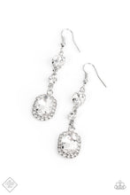 Load image into Gallery viewer, Glass Slipper Sparkle White Earrings - Paparazzi Accessories