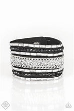 Load image into Gallery viewer, Rhinestone Rumble Black Bracelet - Paparazzi Accessories