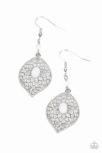 Load image into Gallery viewer, Perky Perennial White Earrings - Paparazzi Accessories

