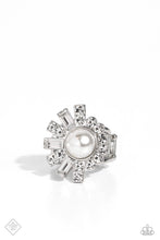 Load image into Gallery viewer, Gatsby Getaway White Ring - Paparazzi Accessories
