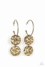 Load image into Gallery viewer, Sending Shock Waves Brass Hoop Earrings - Paparazzi Accessories
