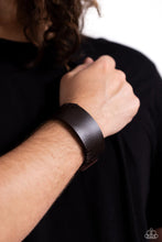 Load image into Gallery viewer, Leather Jacket Approved Brown Urban Bracelet - Paparazzi Accessories
