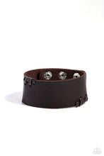 Load image into Gallery viewer, Leather Jacket Approved Brown Urban Bracelet - Paparazzi Accessories
