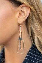 Load image into Gallery viewer, Clear the SQUARE Gold Earrings - Paparazzi Accessories

