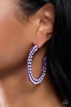 Load image into Gallery viewer, Flawless Fashion Purple Hoop Earrings - Paparazzi Accessories
