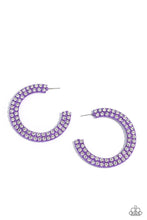 Load image into Gallery viewer, Flawless Fashion Purple Hoop Earrings - Paparazzi Accessories
