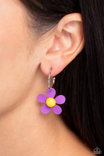 Load image into Gallery viewer, More FLOWER To You! Purple Hoop Earrings - Paparazzi Accessories

