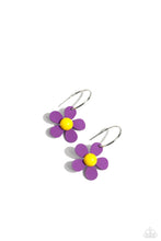 Load image into Gallery viewer, More FLOWER To You! Purple Hoop Earrings - Paparazzi Accessories
