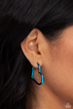 Load image into Gallery viewer, Loving Legend Blue Hoops-Hinge - Paparazzi Accessories
