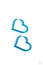 Load image into Gallery viewer, Loving Legend Blue Hoops-Hinge - Paparazzi Accessories
