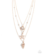 Load image into Gallery viewer, Seashell Sonata Rose Gold Necklace - Paparazzi Accessories

