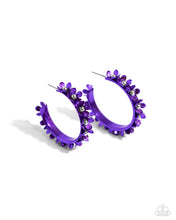 Load image into Gallery viewer, Fashionable Flower Crown Purple Earrings - Paparazzi Accessories
