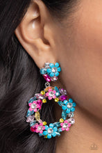 Load image into Gallery viewer, Wreathed in Wildflowers Blue Earrings - Paparazzi Accessories
