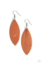 Load image into Gallery viewer, Leather Lounge Brown Earrings - Paparazzi Accessories
