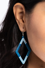Load image into Gallery viewer, Eloquently Edgy Blue Earrings - Paparazzi Accessories
