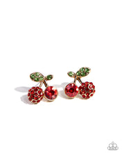 Load image into Gallery viewer, Cherry Candidate Gold Earrings - Paparazzi Accessories
