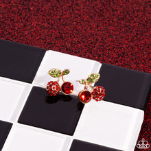 Load image into Gallery viewer, Cherry Candidate Gold Earrings - Paparazzi Accessories
