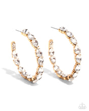 Load image into Gallery viewer, Presidential Pizzazz Gold Hoop Earrings - Paparazzi Accessories

