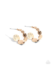 Load image into Gallery viewer, Textured Tease Gold Hoop Earrings - Paparazzi Accessories
