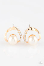 Load image into Gallery viewer, Stylish Suave Gold Post Earrings - Paparazzi Accessories
