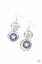 Load image into Gallery viewer, Liberty and Sparkle For All Blue Earrings - Paparazzi Accessories
