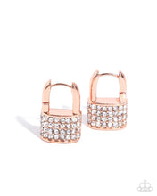 Load image into Gallery viewer, Locked Luxury Copper Hoop Earrings - Paparazzi Accessories
