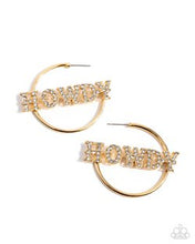 Load image into Gallery viewer, Howdy Hoedown Gold Hoop Earrings - Paparazzi Accessories

