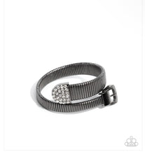 Load image into Gallery viewer, Belted Brilliance Black Bracelet - Paparazzi Accessories

