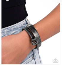 Load image into Gallery viewer, Belted Brilliance Black Bracelet - Paparazzi Accessories
