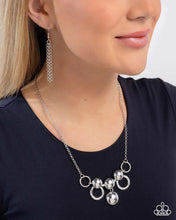 Load image into Gallery viewer, Sleek Staccato Silver Necklace - Paparazzi Accessories
