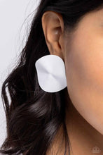 Load image into Gallery viewer, Moody Masterpiece White Post Earrings - Paparazzi Accessories

