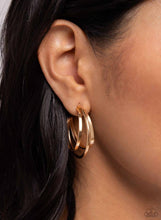 Load image into Gallery viewer, Curly Charisma Gold Hoop Earrings - Paparazzi Accessories
